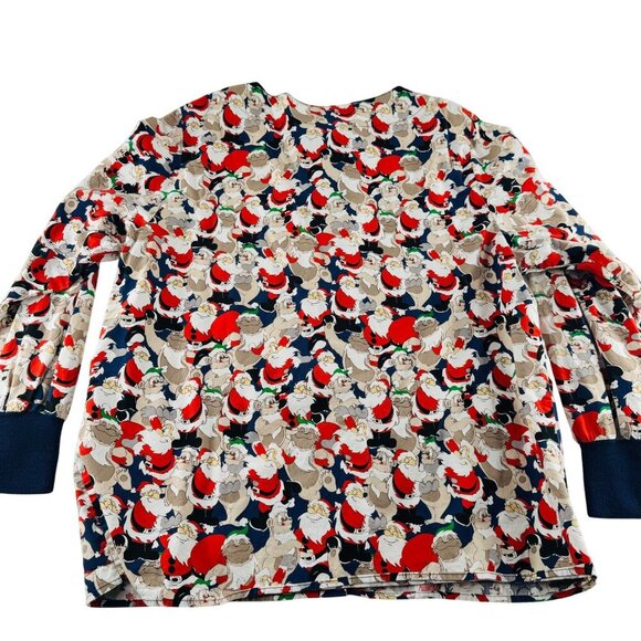 Vintage Crest Santa Claus Long Sleeve Shirt L 100% Cotton - Picture 3 of 6